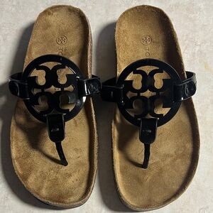 Tory Burch Black and Tan Sandals